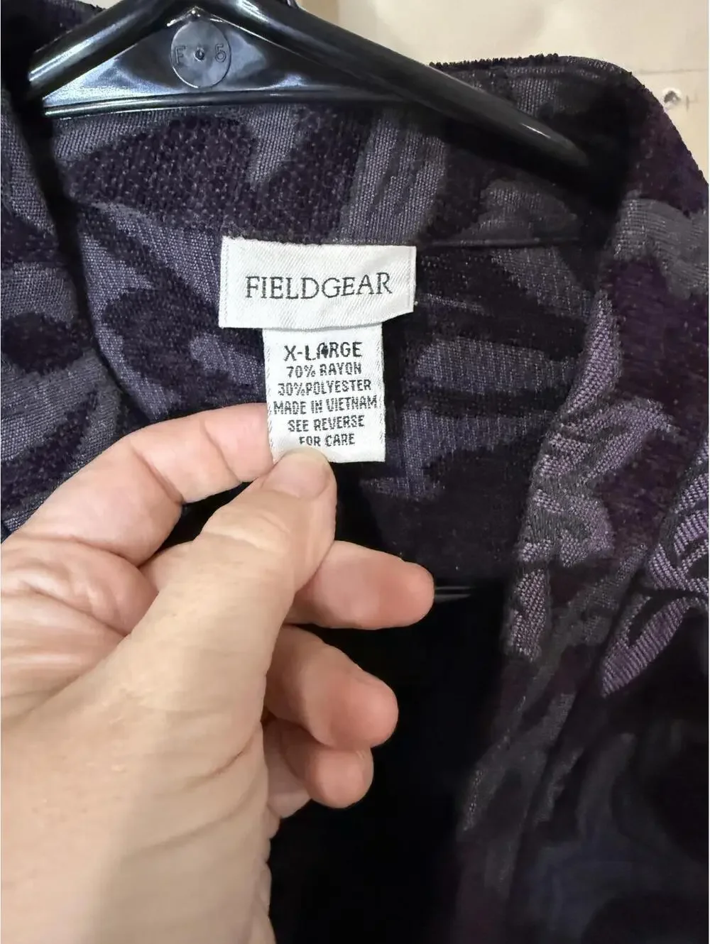 Field Gear XL Purple Women's Floral Patterned Button-Up Jacket